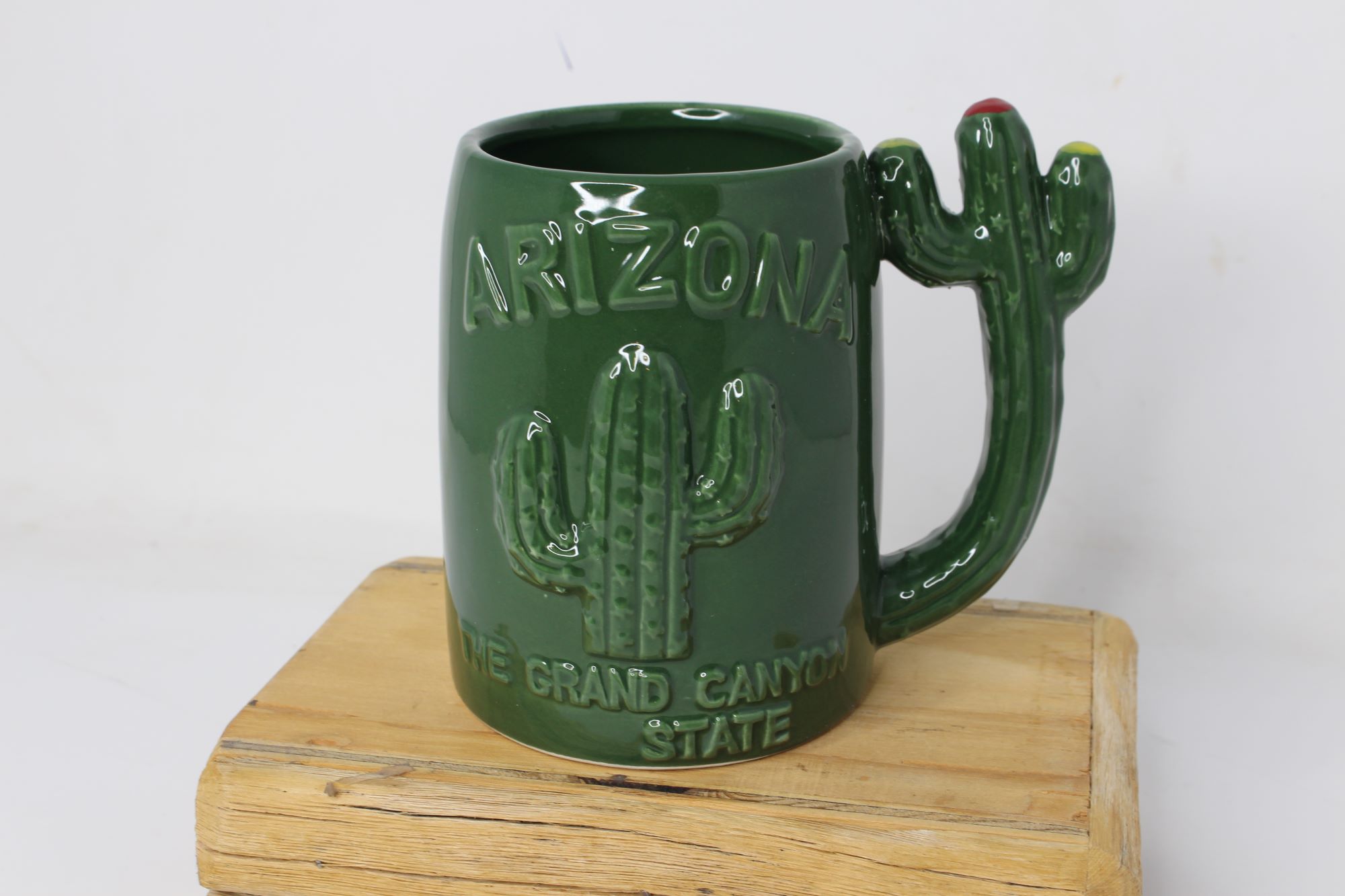 Mug - Green with Saguaro handle ***