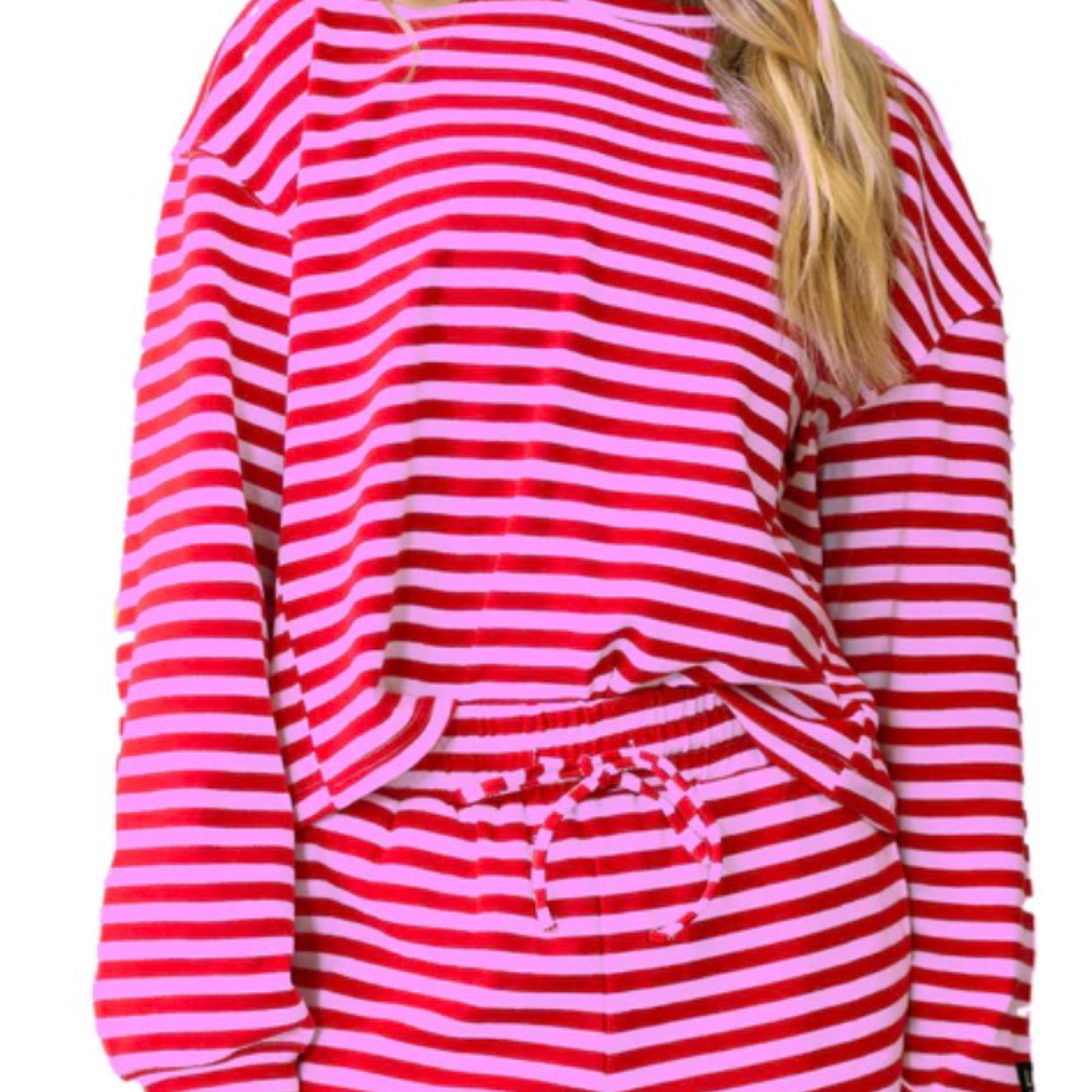 LuluMac striped long sleeve red/pink — Bama Tan boutique, Tuscaloosa AL