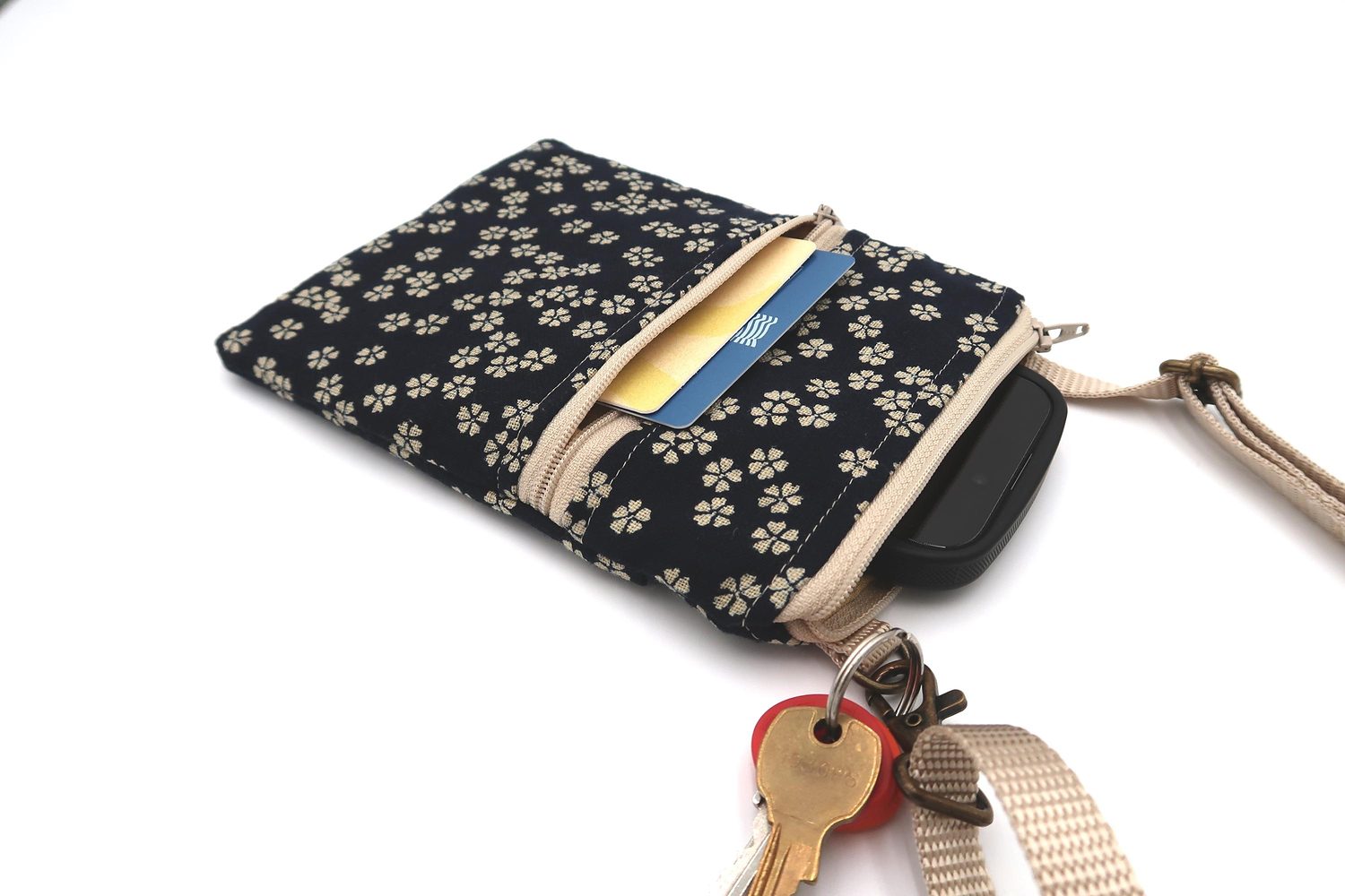 Small Crossbody Bag – Sevenberry Indigo Prints, 3 - Sakura