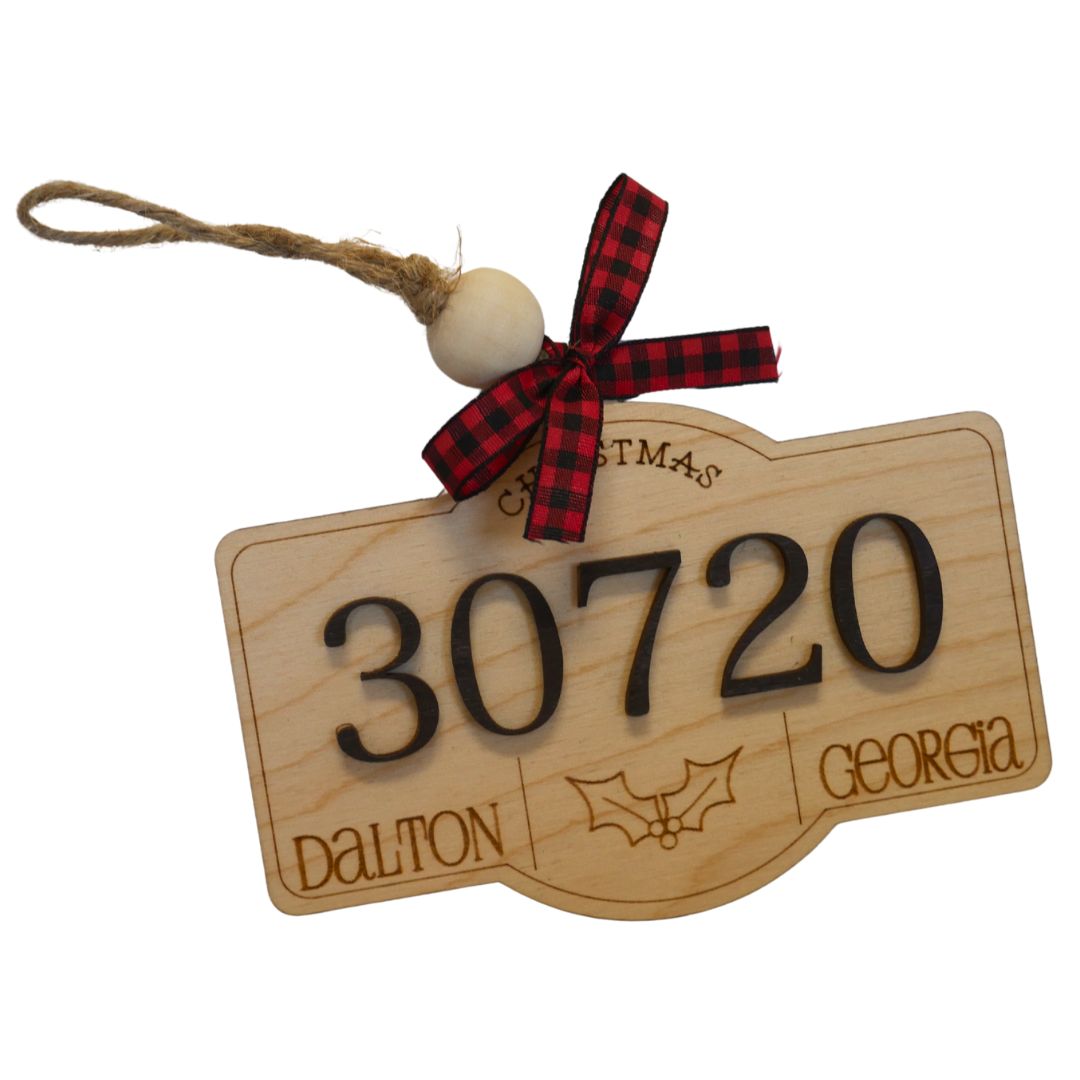 Wooden Zip Code Ornament