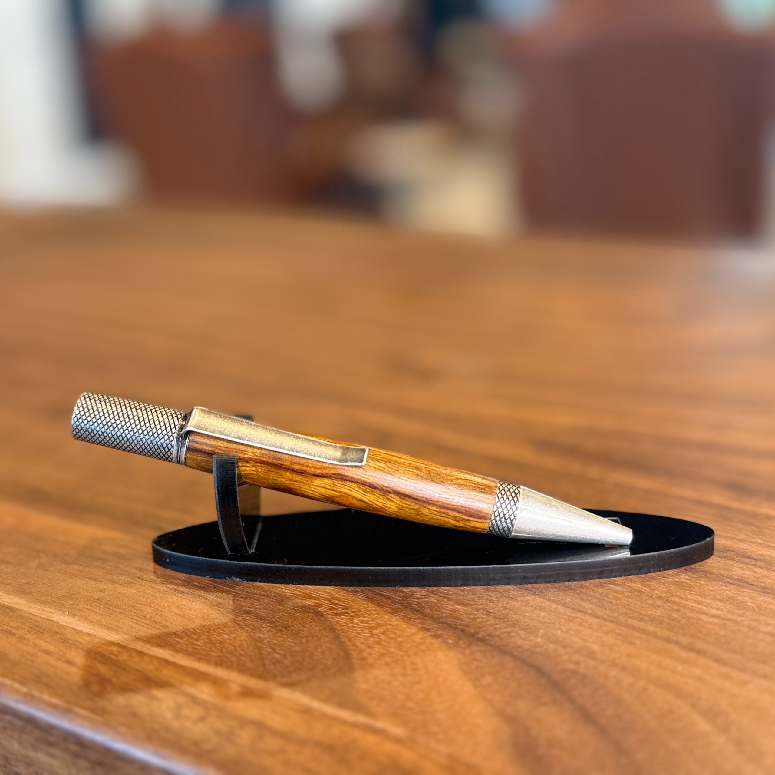 Frank's Custom Pens Desert Ironwood with Antique Silver