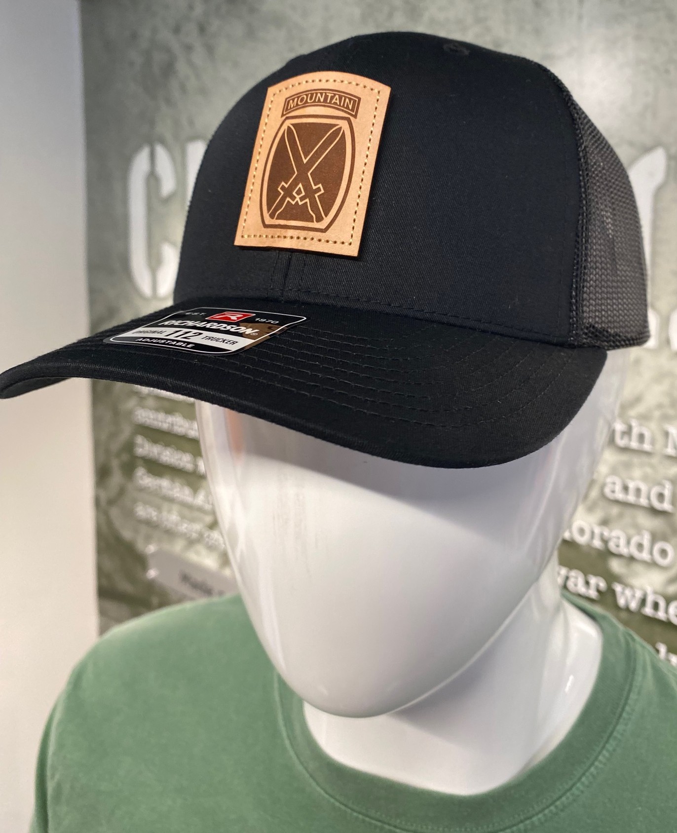 10th Mountain Division Hat with Leather Logo Patch