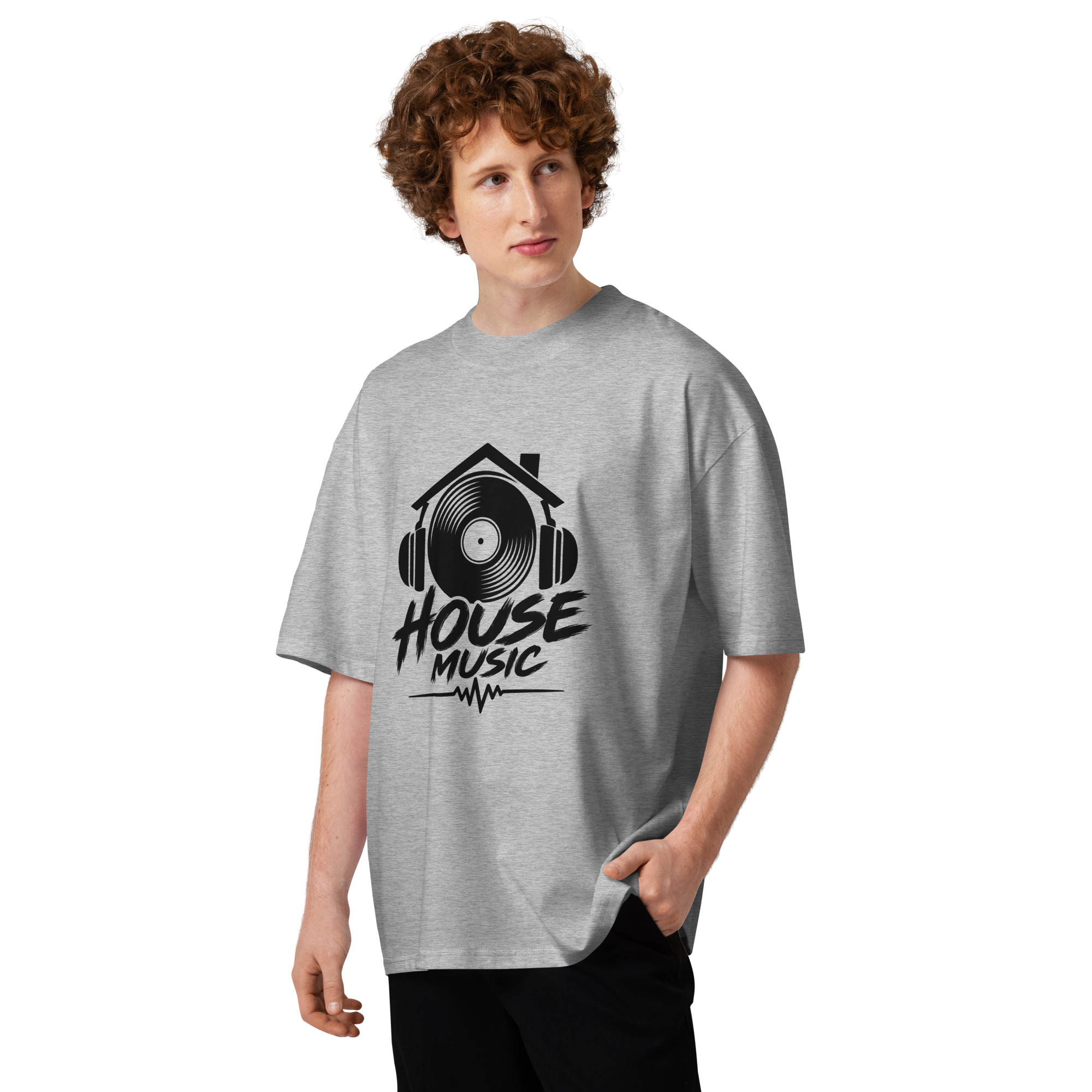 Vestry LTD House Music Unisex organic oversized high neck t-shirt