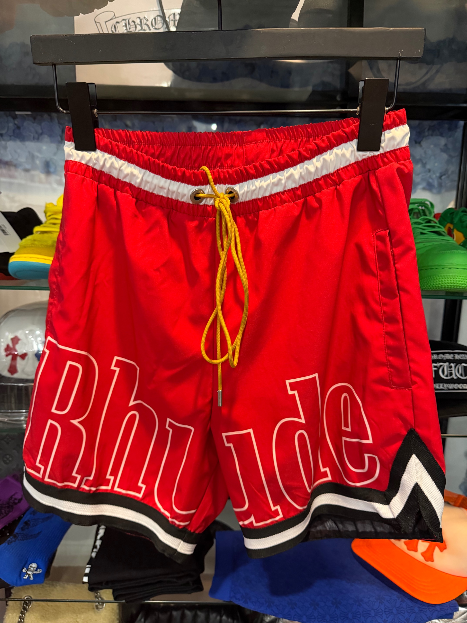 RHUDE Men's Breathable Sports Fitness Basketball Leisure Beach Shorts