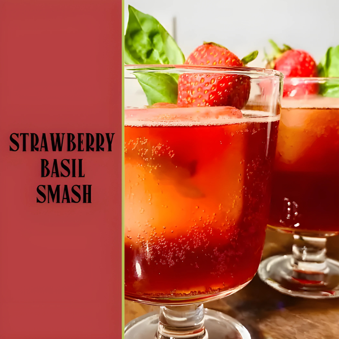 A visualization of the menu item "Strawberry Basil Smash"