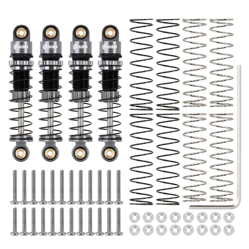39mm Aluminium Threaded Oil Filled Shocks for SCX24 Grey
