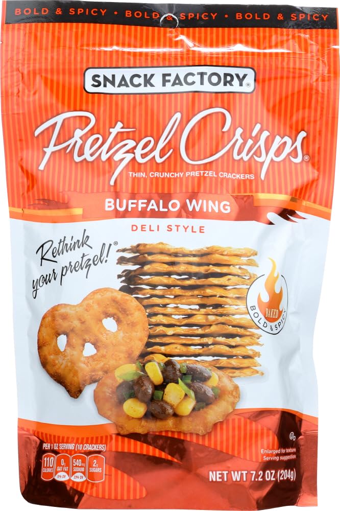 Snack Factory Pretzel Crisps Buffalo Wing 7.2 oz 12 ct