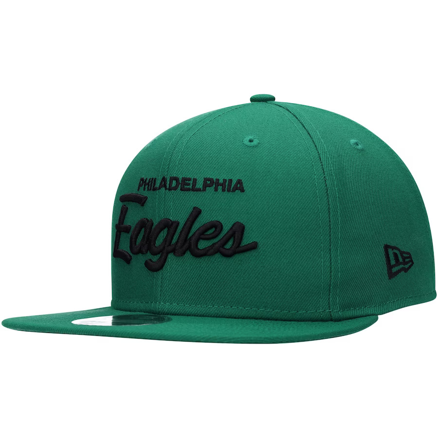 Philadelphia Eagles Green Script New Era Snapback Hat