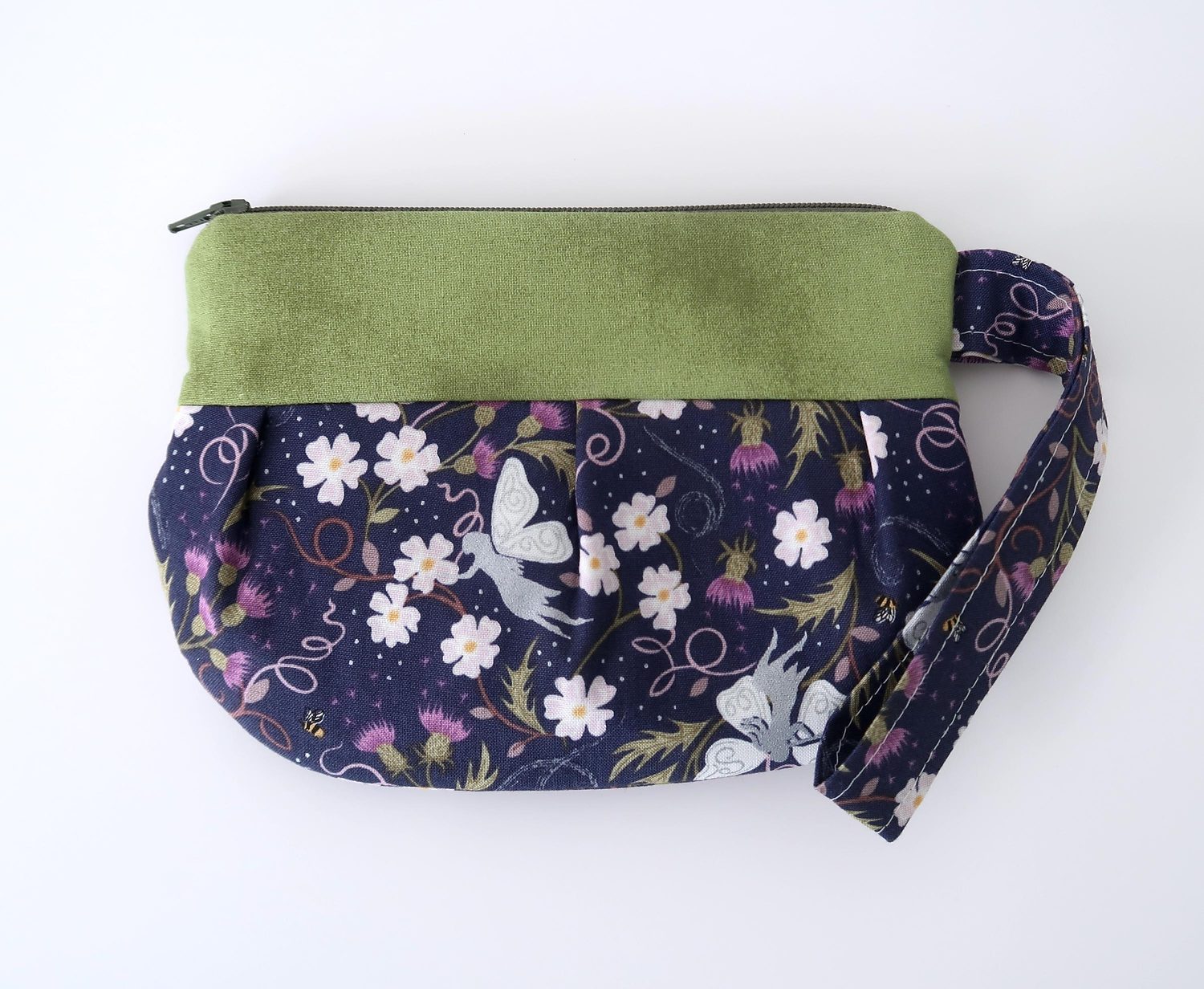 Pleated Wristlet – Purple Fairies, photo 4 of 6