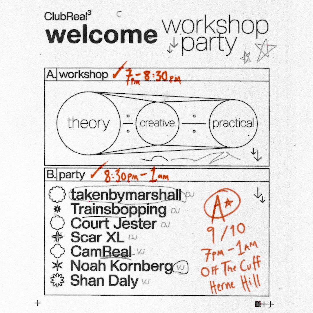 ClubReal³ Welcome: Workshop and Party