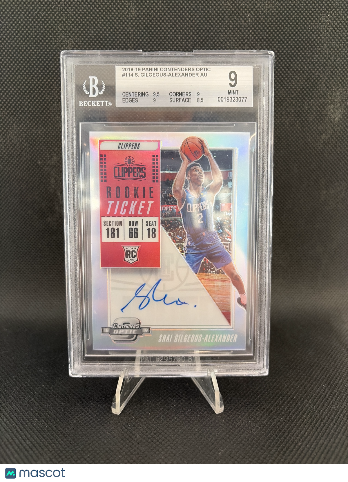 2019 Panini Contenders Optic Shai Gilgeous-Alexander RC Auto BGS 9
