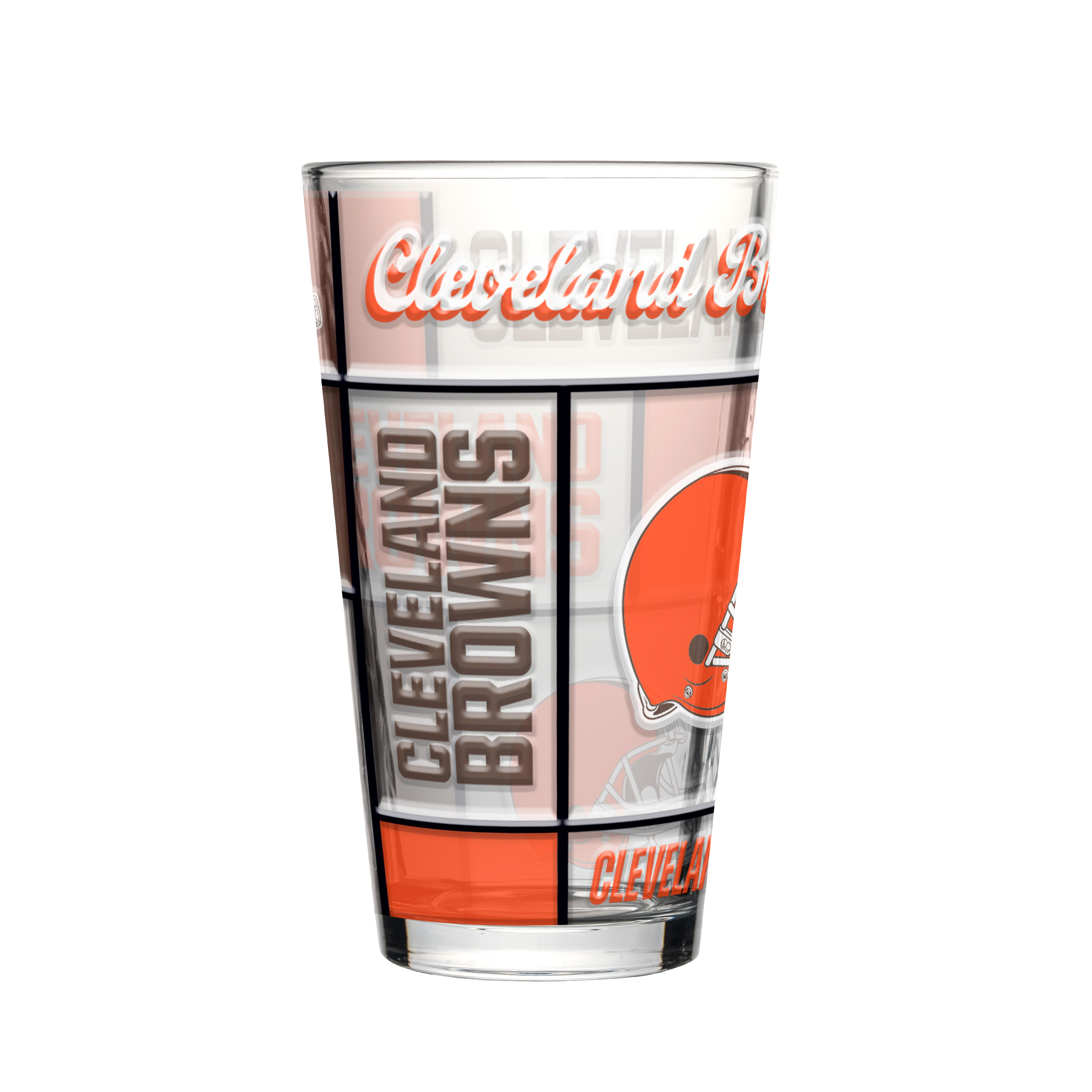 Cleveland Browns Boxed Quilted Stained Pint Glass 16oz