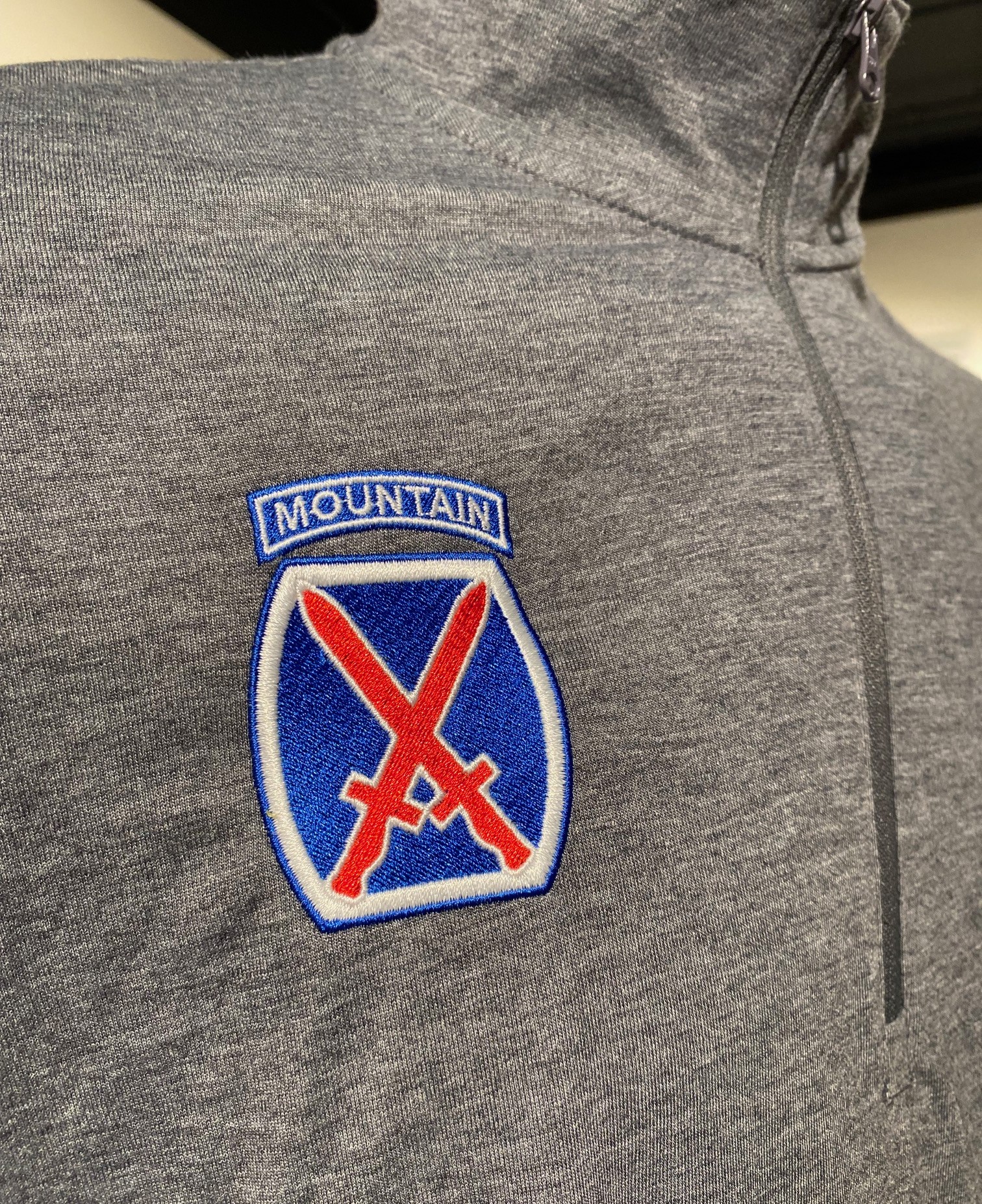 10th Mountain Division Long Sleeve Shirt in Gray