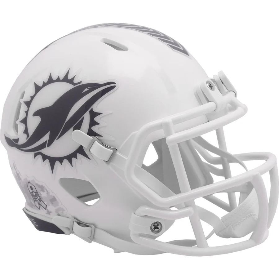 Miami Dolphins 2024 Riddell Salute to Service Speed Mini Helmet