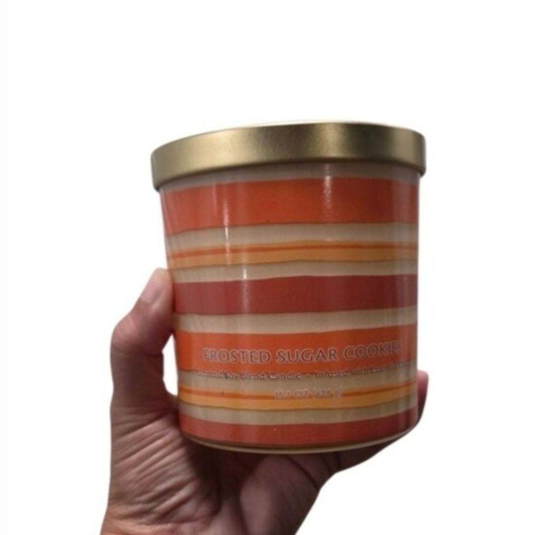 2022 Target Opalhouse Frosted Sugar Cookies Candle Orange & Cream Stripes