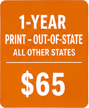 1-Year PRINT SUBSCRIPTION...Out of State