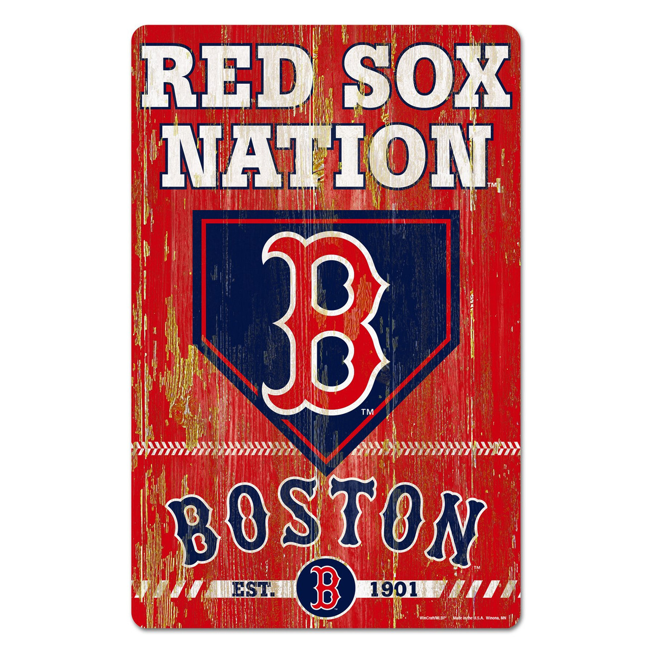 Boston Red Sox Wood Slogan Sign 11x17"