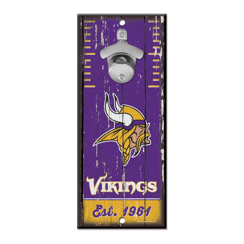 Minnesota Vikings Wood Bottle Opener 5x11"