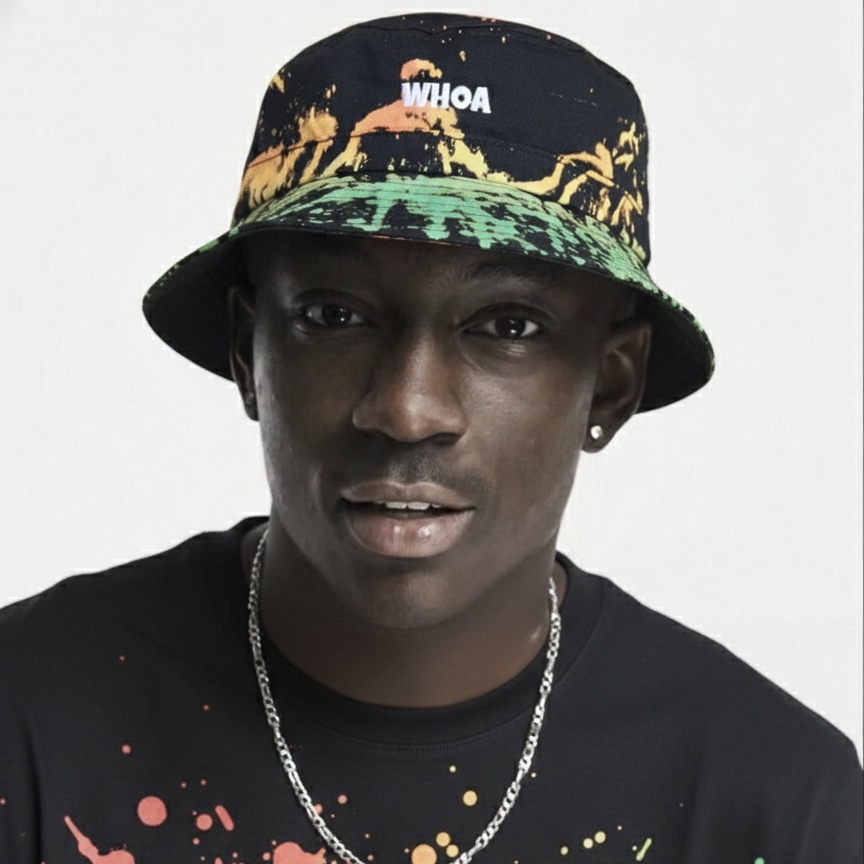 Reverse Dye Bucket Hats Rasta