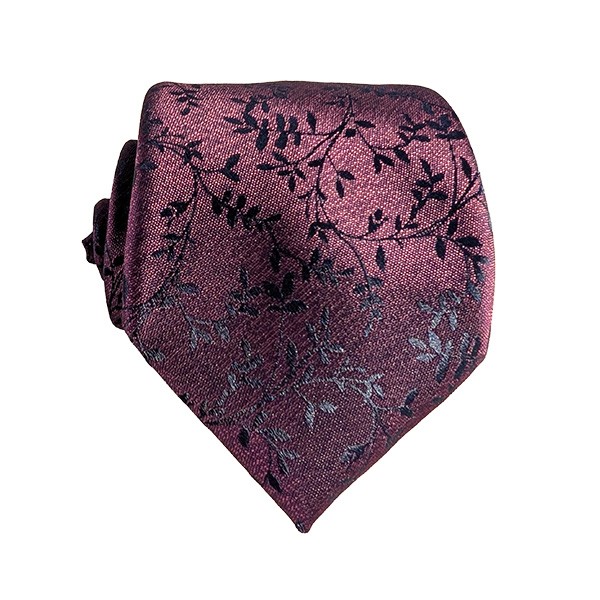 Purple Black Vine Hidden Pocket Tie