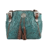 American West Lariats & Lace Leather Leather Tote with Conceal & Carry Pocket (Dark Turquoise) (B07TTDNVDJ)