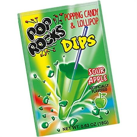 Pop Rocks Dips Candy & Lollipop Apple Flavor 18 Count 0.63 Ounce