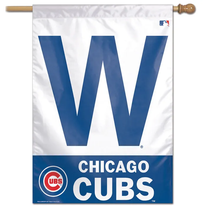 Chicago Cubs White W Vertical House Flag 28x40"