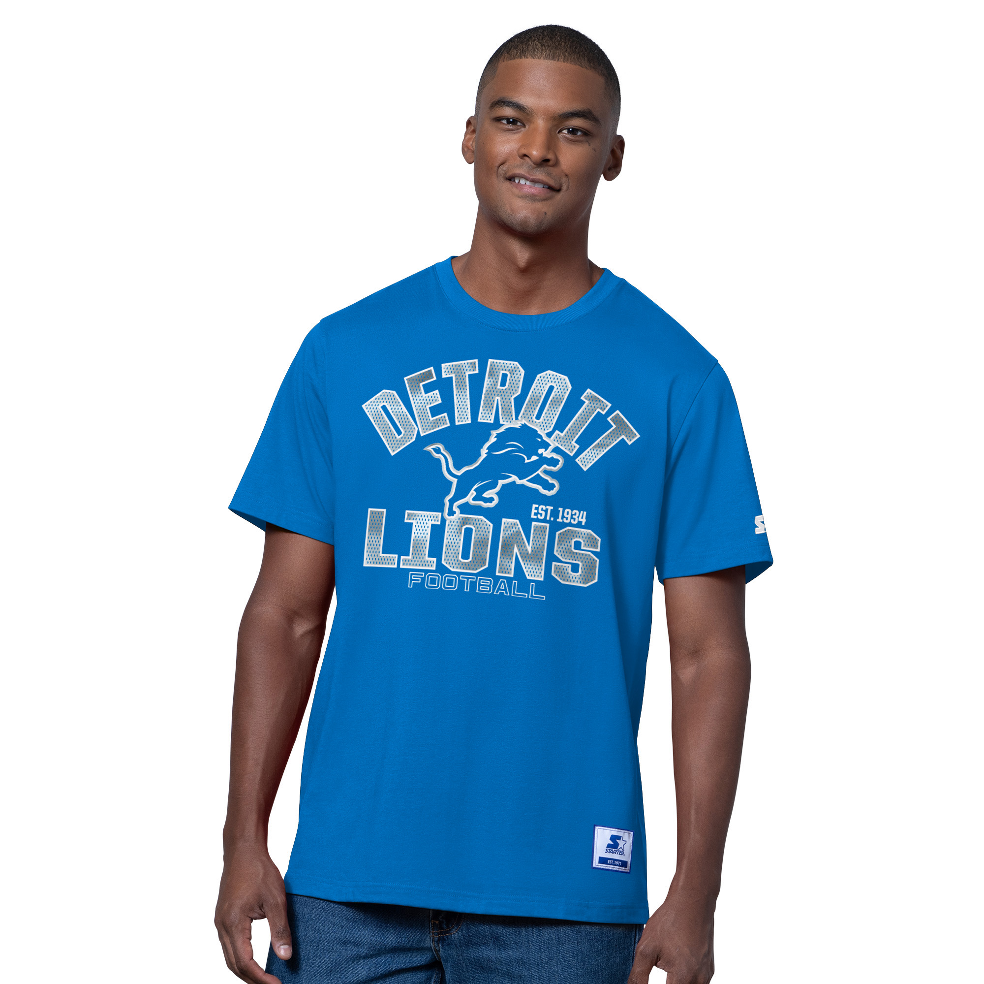 Detroit Lions Sky Blue Starter Sideline Arch Shirt