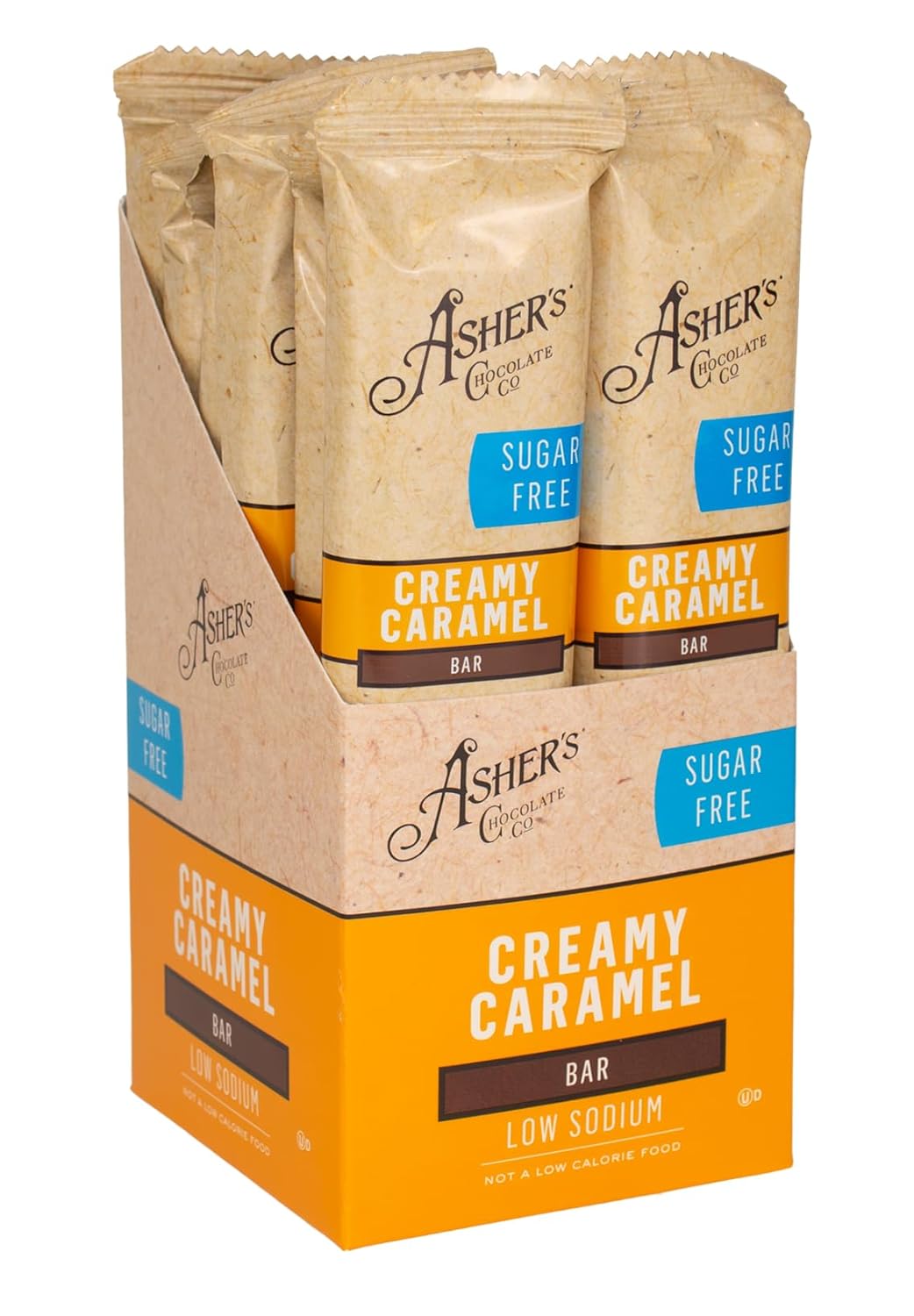 Ashers Sugar Free Creamy Caramel Chocolate Bar 1.6 oz 12 ct