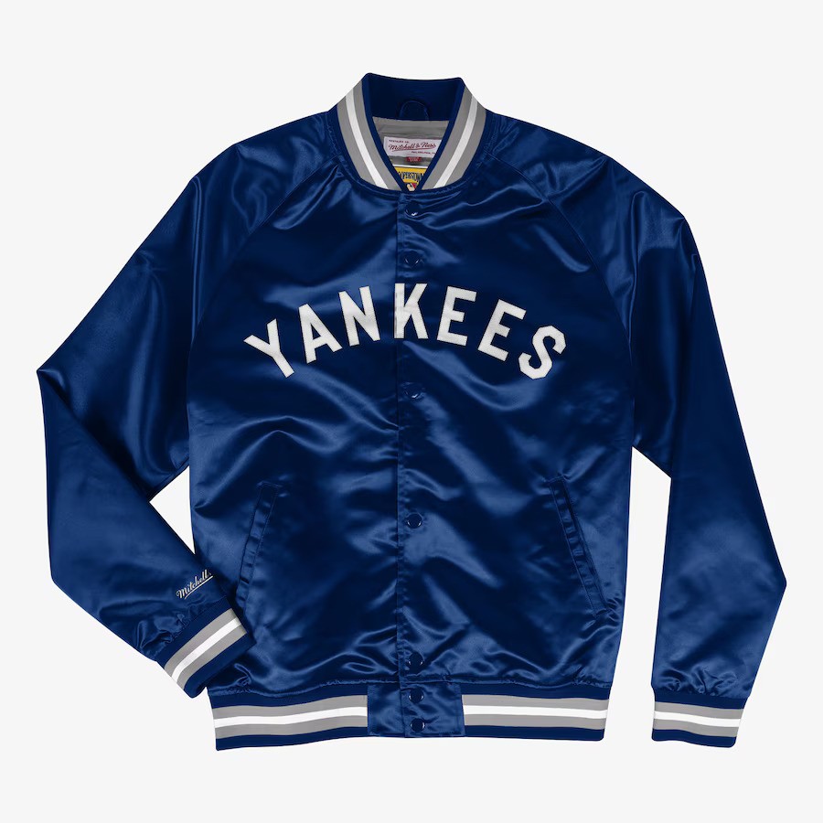 New York Yankees Navy Retro Mitchell and Ness Satin Jacket