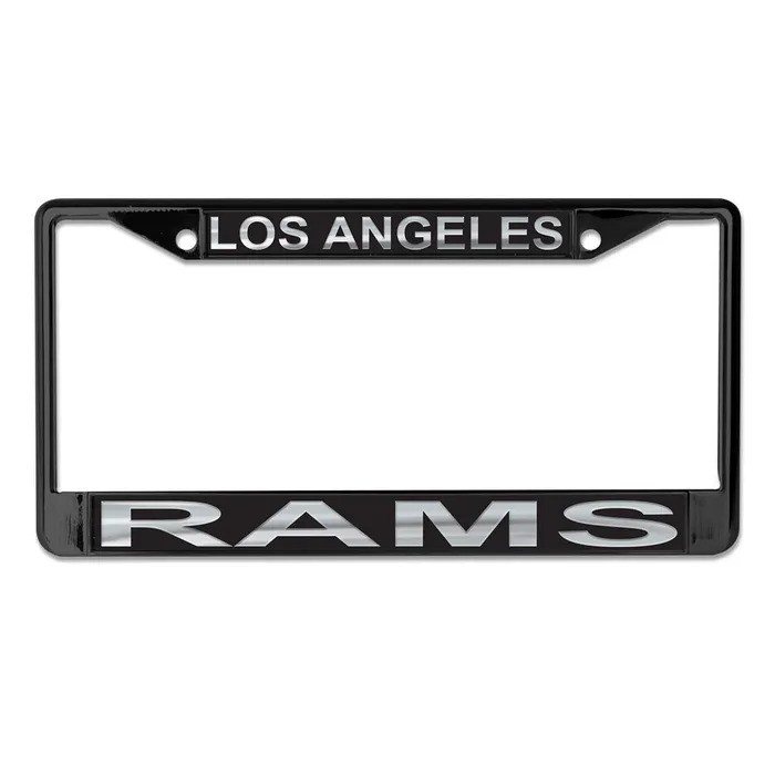 Los Angeles Rams Black Laser Chrome License Plate Frame