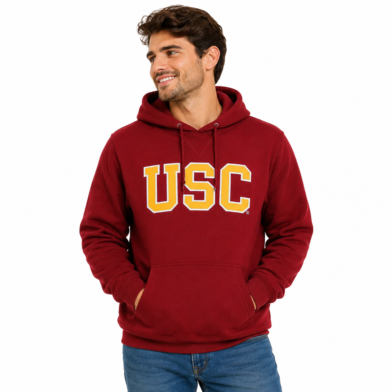 USC Trojans Red Embroidered Hooded Sweatshirt