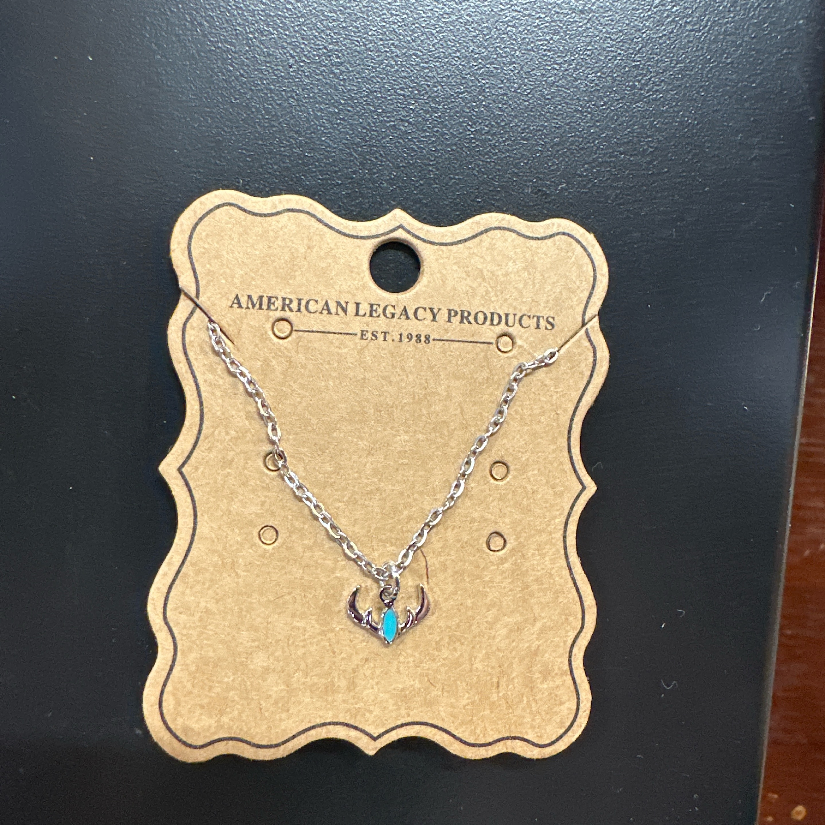 Antler Style 1 turq/silver necklace