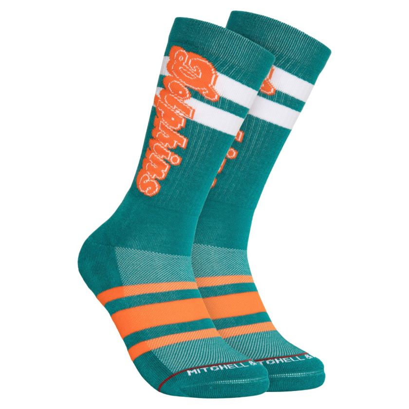 Miami Dolphins Retro Mitchell and Ness Lateral Socks