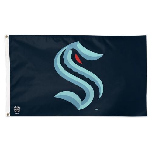 Seattle Kraken Flag Deluxe Primary Logo Flag 3x5'
