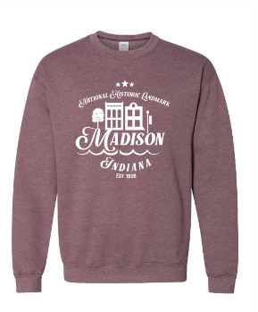 NHL Madison, Indiana Crewneck Sweatshirt - Heather Sport Dark Maroon