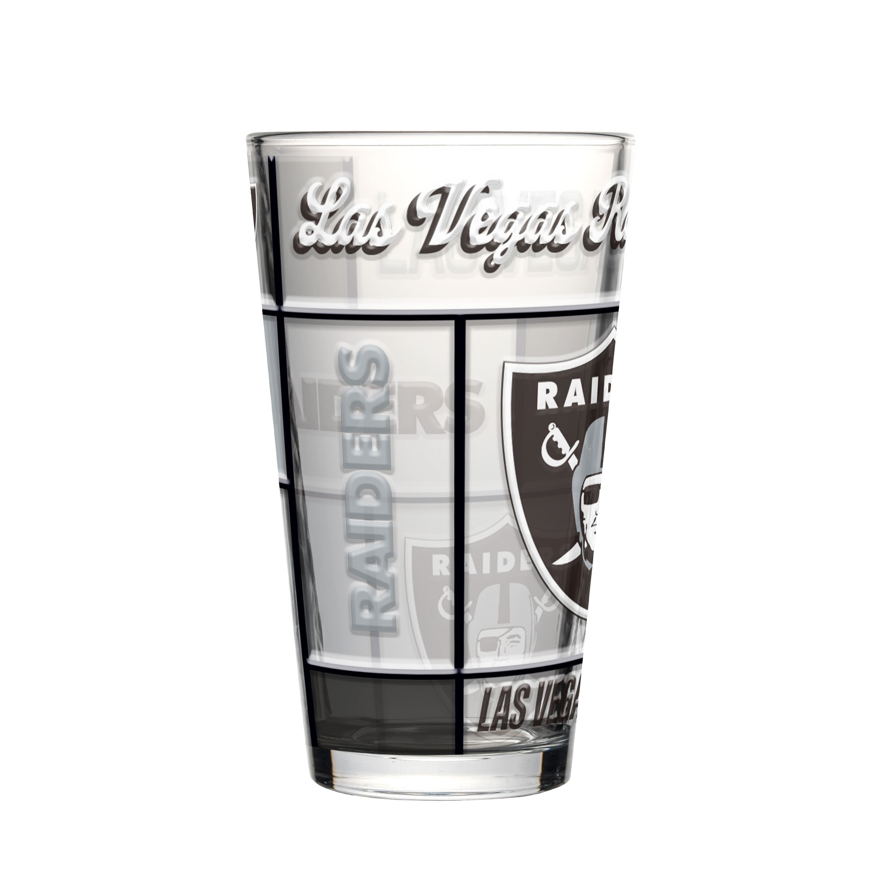 Las Vegas Raiders Boxed Quilted Stained Pint Glass 16oz