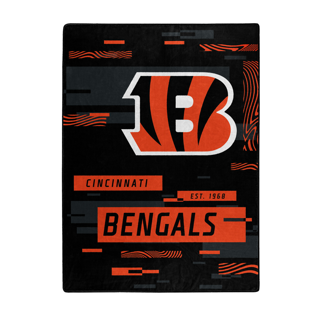 Cincinnati Bengals Digital Design Raschel Blanket 60x80"