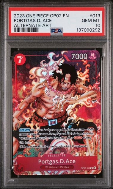 2023 ONE PIECE OP02-PARAMOUNT WAR #013 PORTGAS D. ACE ALTERNATE ART
