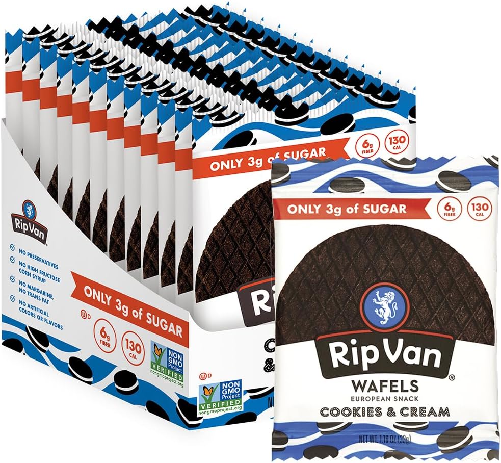 Rip Van Wafels Cookies & Cream Stroopwafels 1.16 oz 12 ct