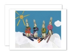Ski Bunnies Notecard