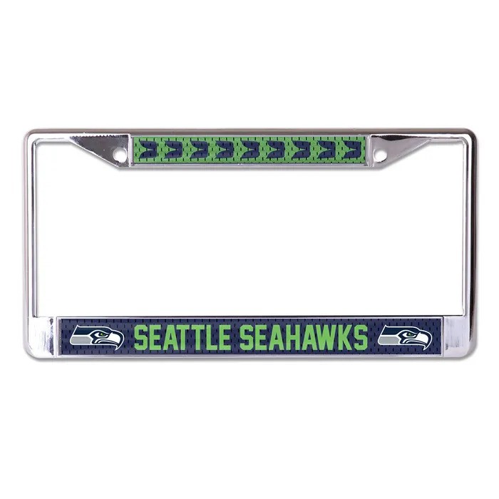 Seattle Seahawks Uni Decorated Chrome License Plate Frame