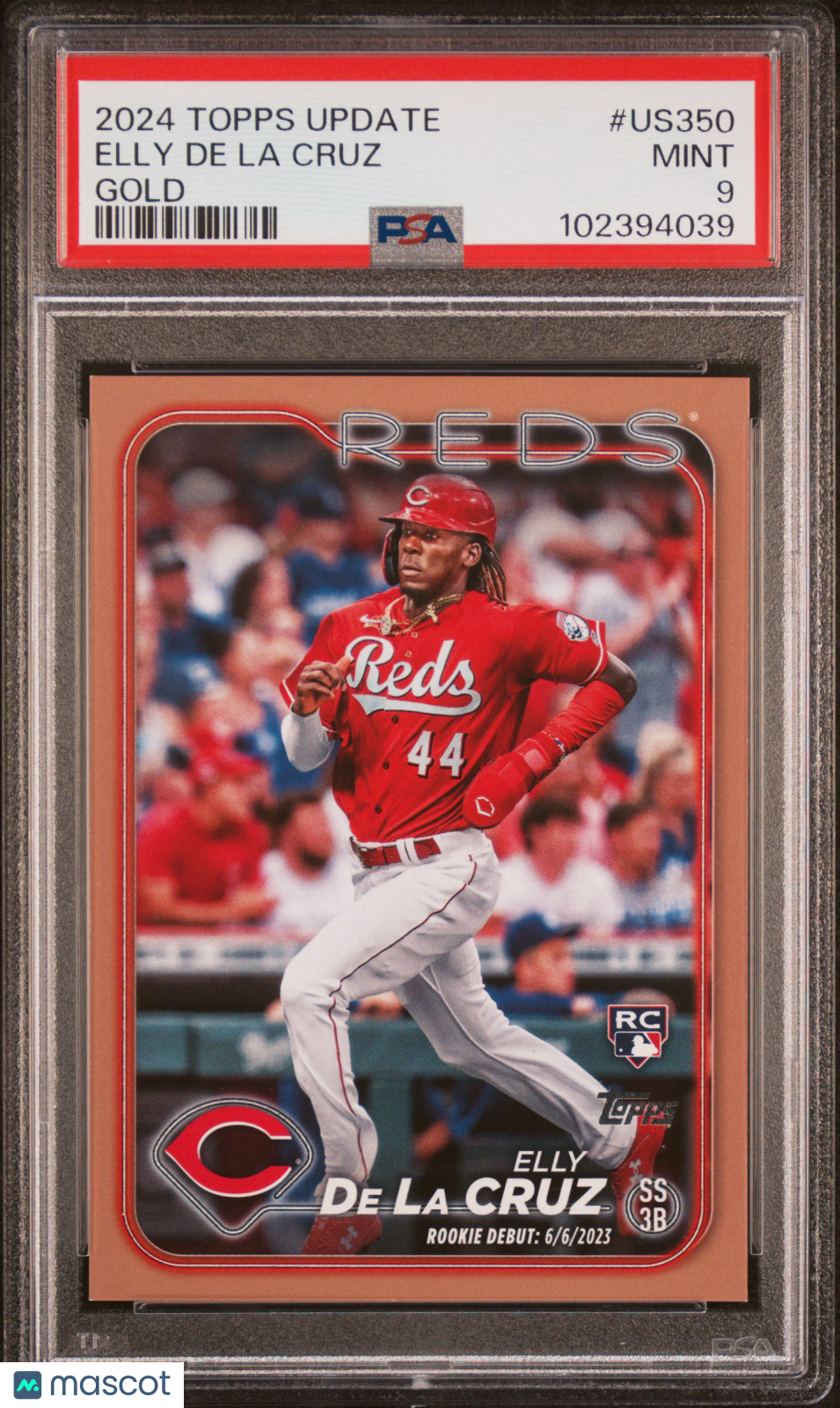 2024 Topps Update Elly De La Cruz Gold /2024 RC #US350 PSA 9