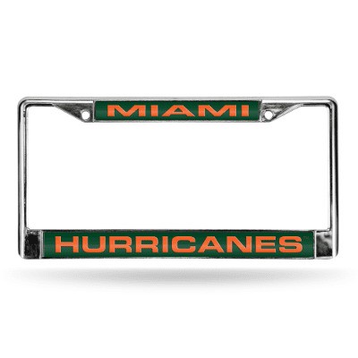 Miami Hurricanes Laser Chrome License Plate Frame