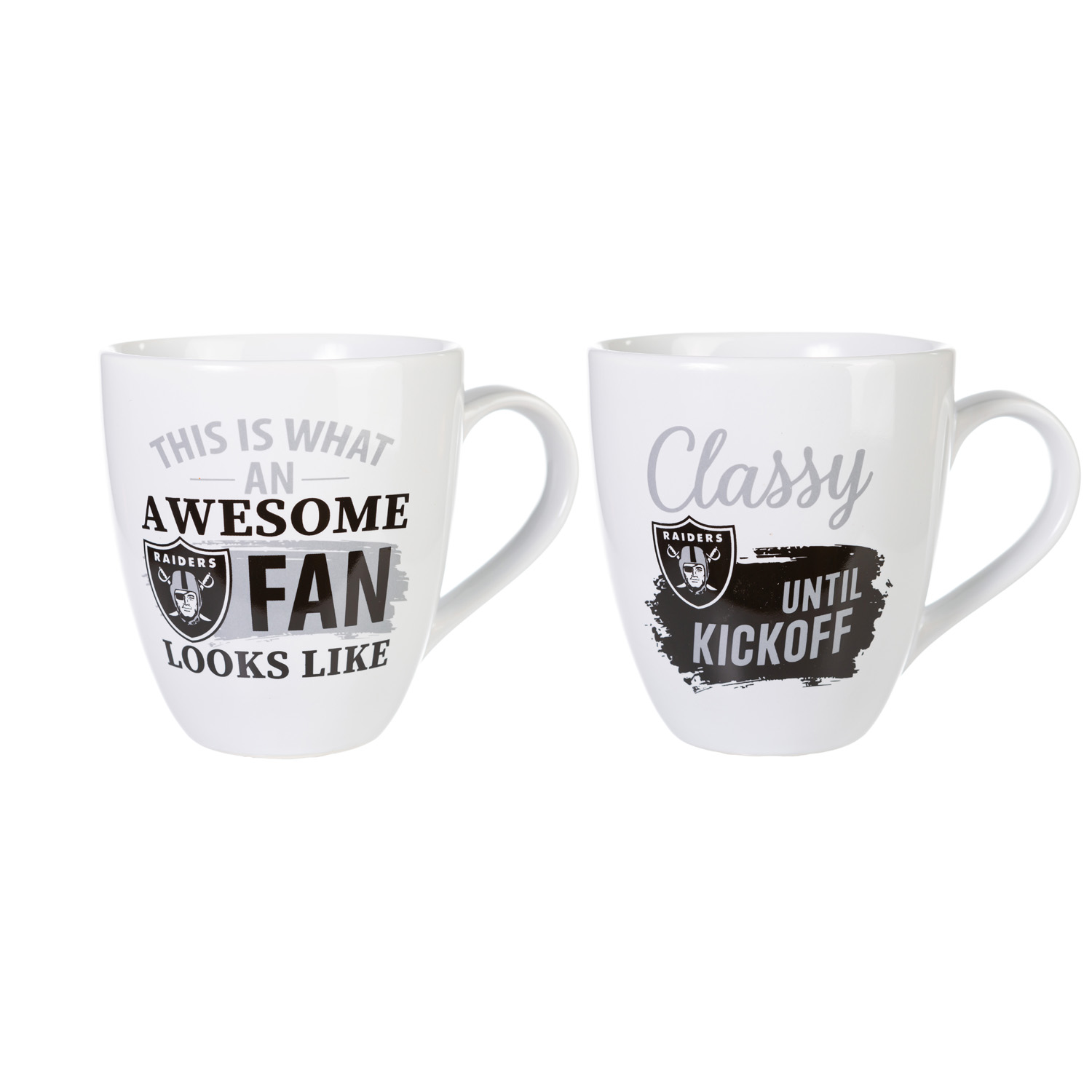 Las Vegas Raiders Ceramic Coffee Mug Set with Box 17oz Each