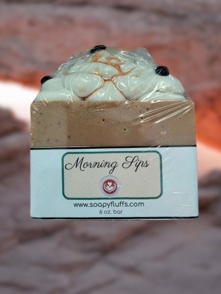 Morning Sips - Coffee Soap, Artisan Soap 6oz Bar Cold Process Method, Made in the USA.