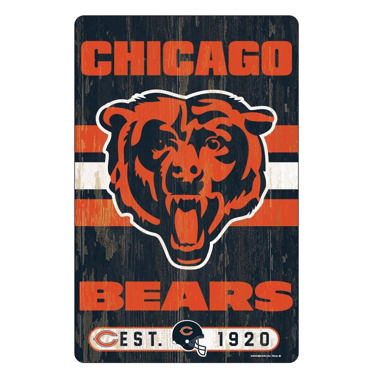 Chicago Bears Wood Slogan Sign 11x17"
