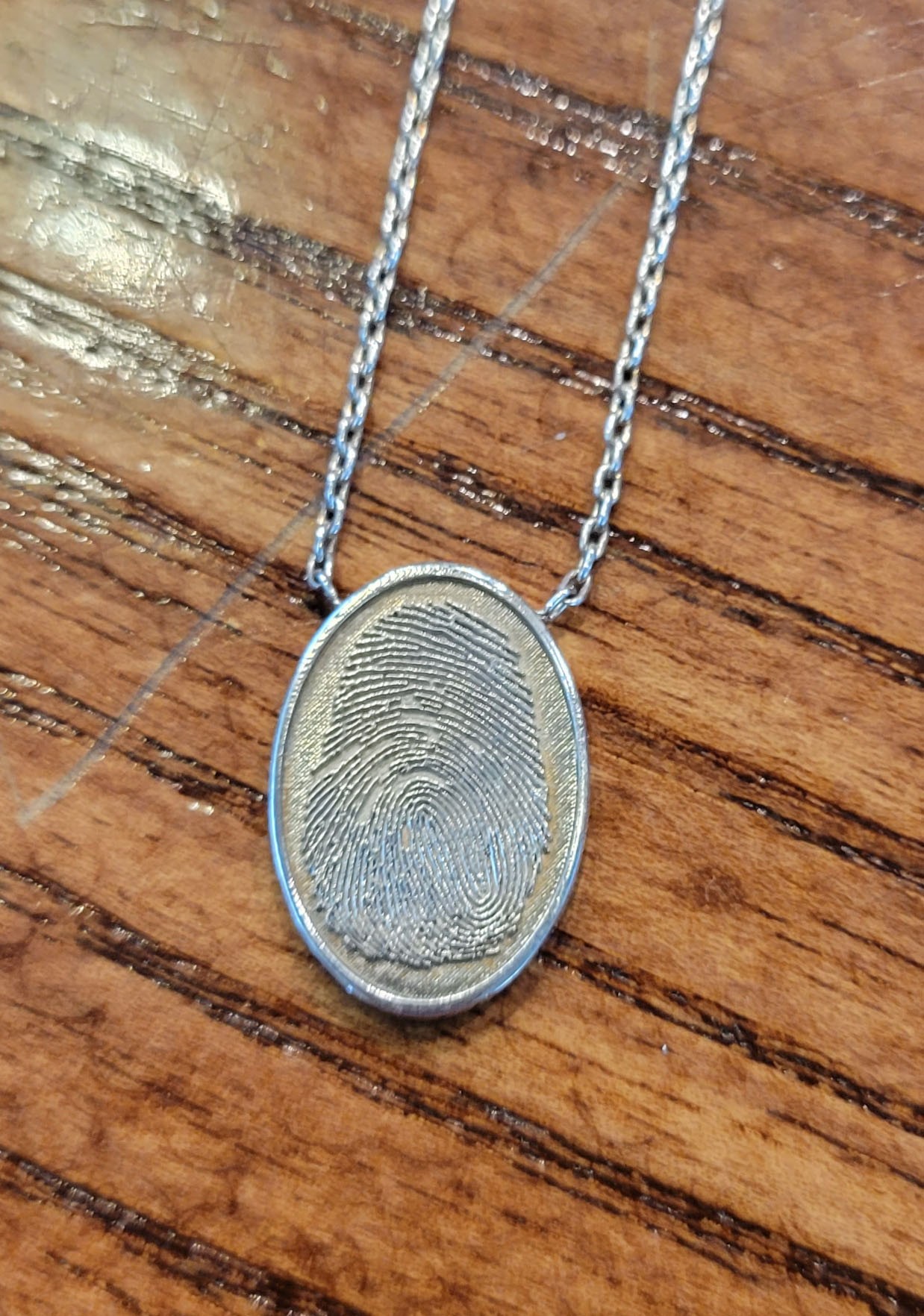 Cremation Fingerprint Pendant by Moss Creek Art