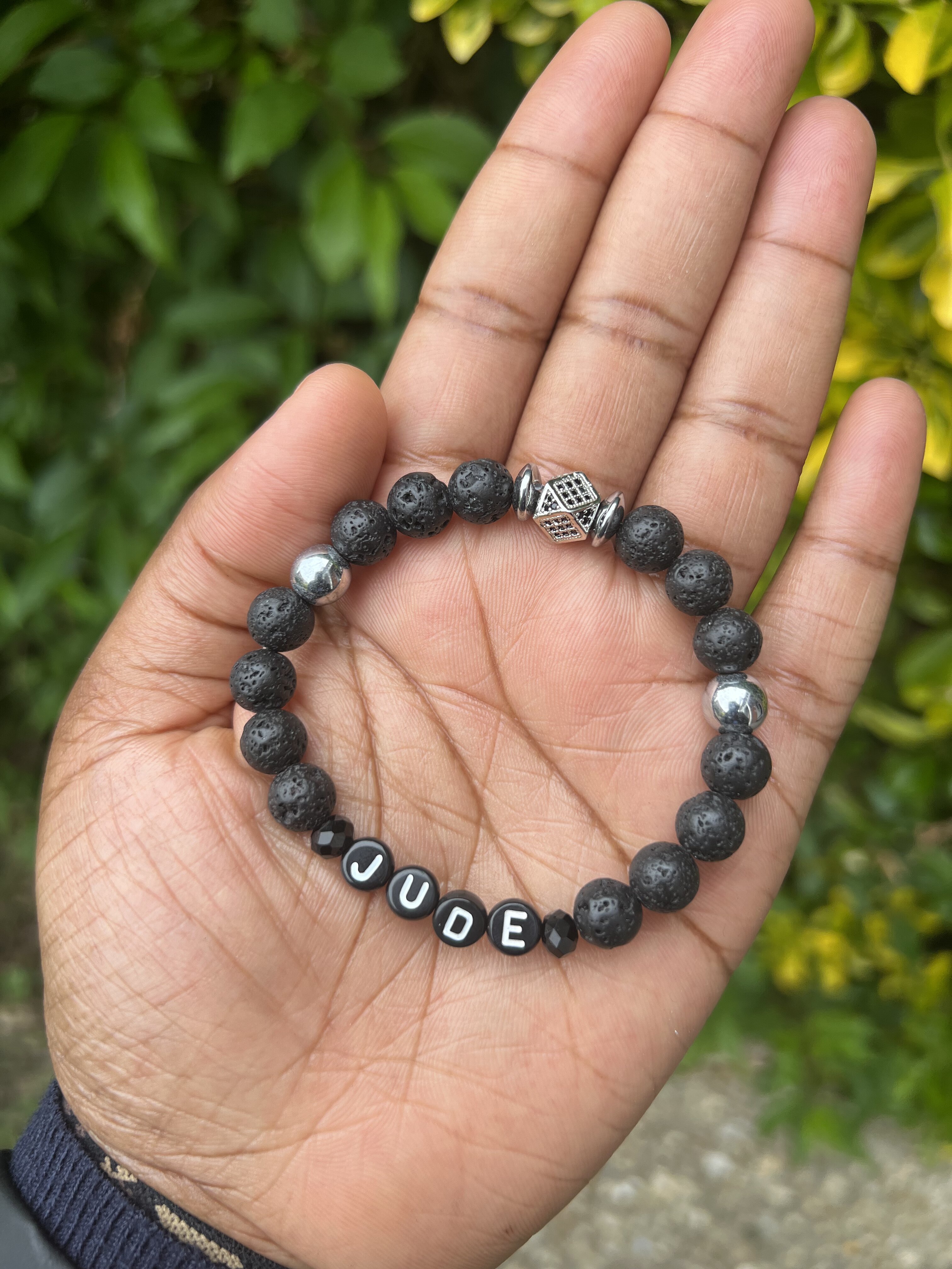 Natural Lava Rock Bead Bracelet view 5