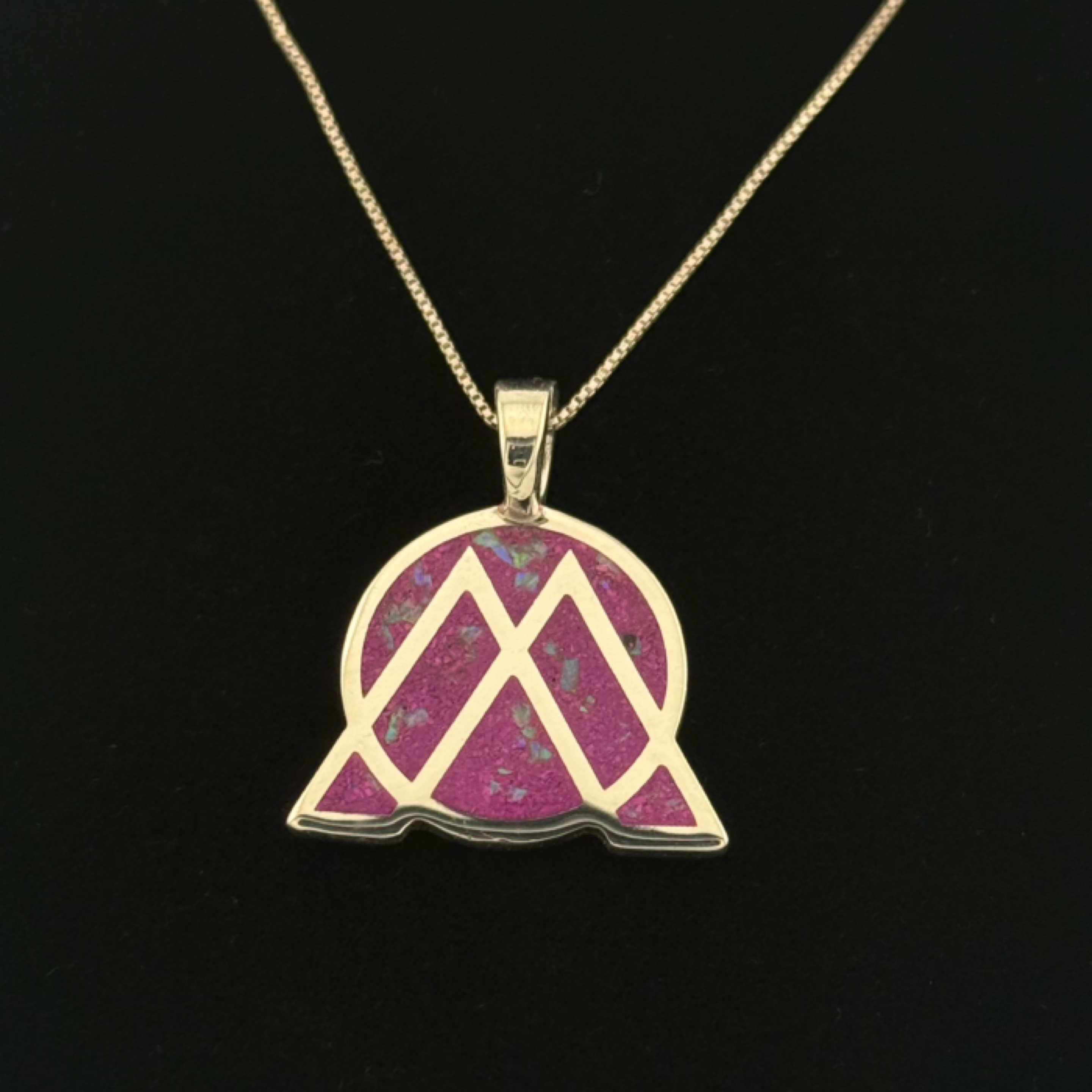 Maddy O'Neal Pendant – Purple Turquoise & Opal Inlay, 925 Sterling Silver (1 of 1)